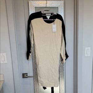 Reiss Two-Tone Cream and Black Shift Dress